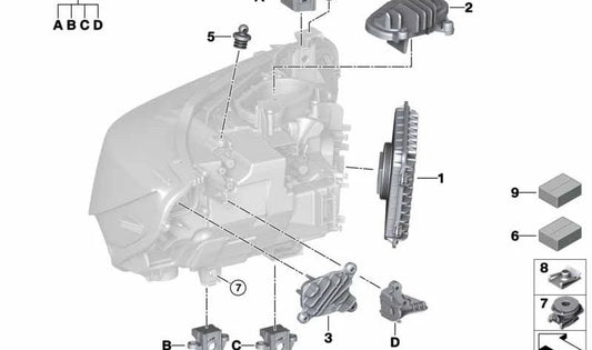 Tuerca clip OEM 51128738023 para BMW F32, F33, F36, F82, F83. Original BMW.