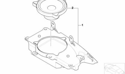 Altoparlante stereo posteriore OEM 65138378555 per BMW E46 {316Ti (tutti i motori e trasmissioni)}. Frequenza 80-12.000 Hz. Sostituzione BMW originale.