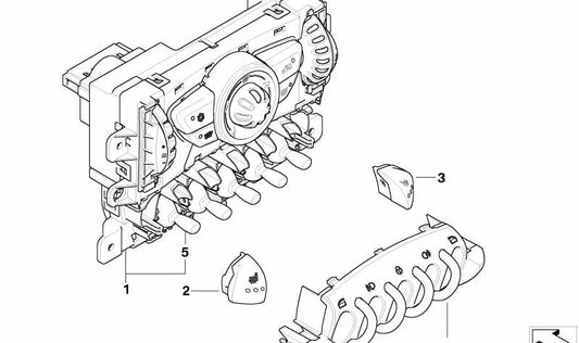 Módulo control aire acondicionado OEM 64113454854 para MINI R55, R56. Compatible con modelos Cooper manual y automático. Original MINI.