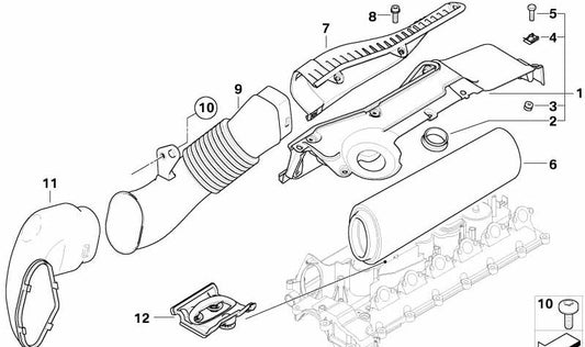 Canale di ammissione per BMW 5 E60 Series, E61 (OEM 13717790056). BMW originale