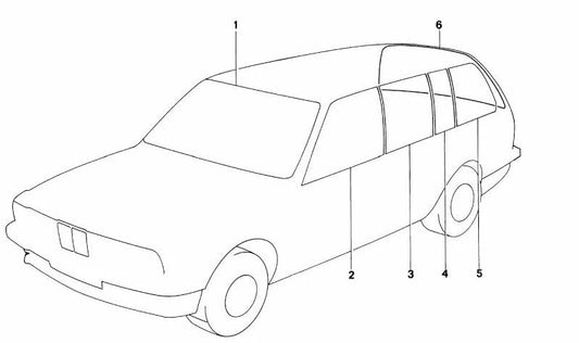 Parabrisas verde para BMW E30 (OEM 51311884393). Original BMW