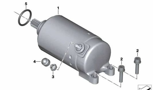 Motor de arranque OEM 12419457327 para BMW Motorrad R3, R20, R25, R26, R27, R51, R60, R69, R75, K1600GT, K1600GTL. Original BMW Motorrad.