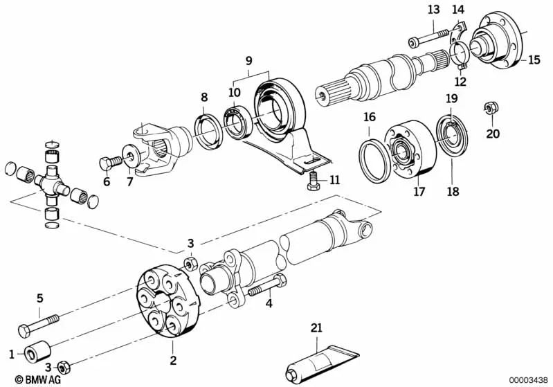 Parafuso sextavado para BMW Série 3 E21, E30 Série 5 E12, E28, E34 (OEM 26111209498). BMW originais.