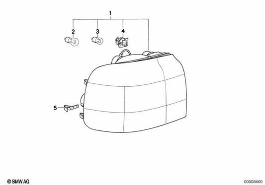 Piloto traseiro com luz de nevoeiro direita para BMW 3 E46, E90, F30 (OEM 6322297116). BMW original