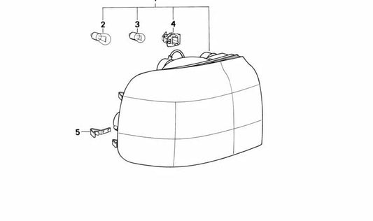Portalámparas trasero OEM 63212292155 para BMW E46, E39, E60, E61, E63, E64, E65, E66, E67, E53. Original BMW.