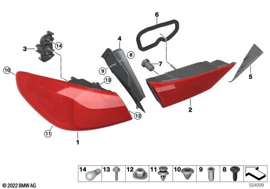 Pilota posteriore della porta sinistra per BMW 1 F40 (OEM 63215A55FB5). BMW originale