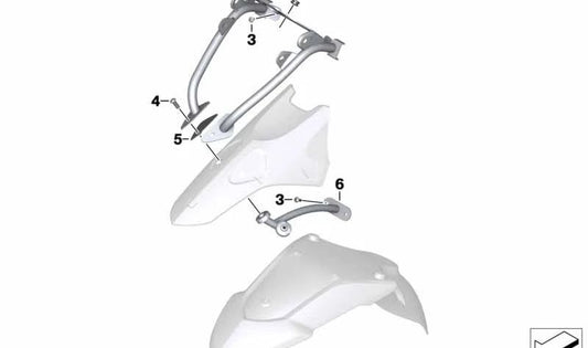 Estrupo frontal OEM 46617680562 para BMW Motorrad HP2 Enduro K25 (08/2004 - 08/2006). BMW Motorrad original.