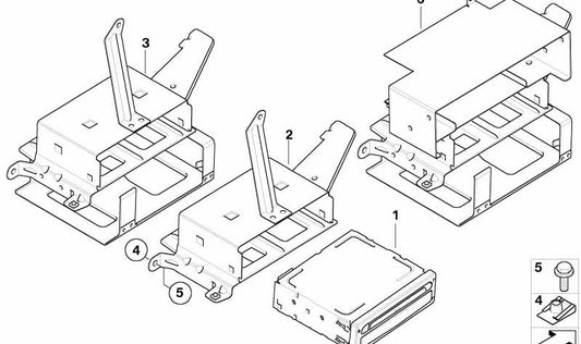 Soporte para módulo de navegación/vídeo OEM 65103405144 para BMW X3 E83 {1.8d, 2.0d, 2.0i} Allrad. Compatible con modelos desde 2004 hasta 2010. Pieza original BMW.