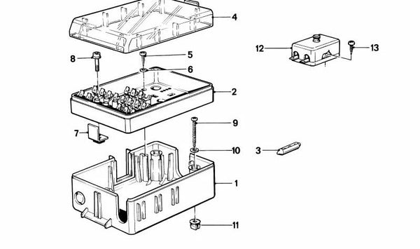 Caja de fusibles OEM 61131364843 para BMW E23. Original BMW.
