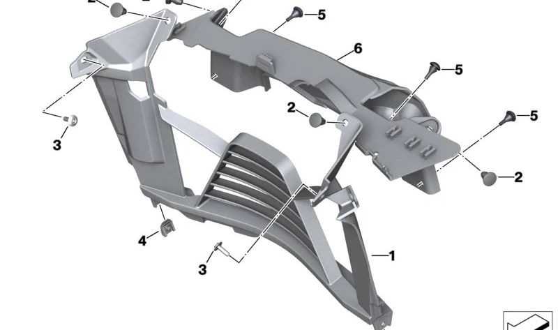 Saída de ar do radiador OEM 46638403878 para motocicletas BMW F 900 R, F 900 R A2. Originais BMW Motorrad.