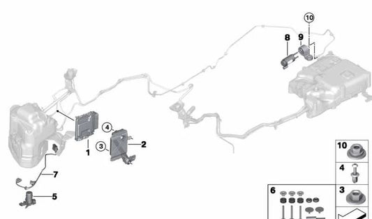 OEM control unit 16197304577 for BMW F30, F30N, F31, F31N, F32N, F33N, F36N, F15, F16. Original BMW.