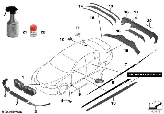 Couverture de miroir en carbone externe pour BMW G30, G31, G32, G11, G12, G14, G15, G16 (OEM 51162466671). BMW d'origine.