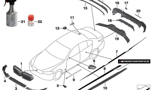 Cubierta espejo retrovisor derecho carbono OEM 51162466672 para BMW G30, G31, G32, G11, G12, G14, G15, G16. Solo versión volante a la derecha (RHD). Original BMW M Performance.