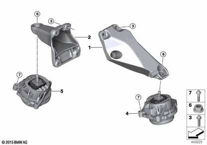 Soporte de motor izquierdo para BMW F20, F21, F22, F30, F31, F34, F32, F36 (OEM 22116856405). Original BMW