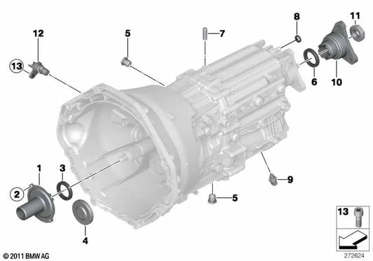 Abtriebsflansch para BMW E60, E60N, E61, E61N, F10, E63, E63N, E64, E64N, F06, F12, F13 (OEM 23217577706). BMW original