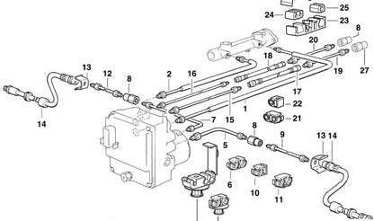 Tubo de freno OEM 34326755567 para BMW E21, E30, E12, E34, E24, E23, E32, E38, Z1. Original BMW
