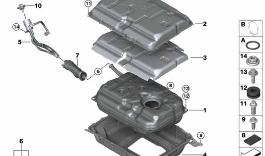 Tubo de llenado de combustible OEM 16117439934 para BMW G05 (X5 xDrive45e) y G09 (XM) – Modelos compatibles: G05, G09. Original BMW.