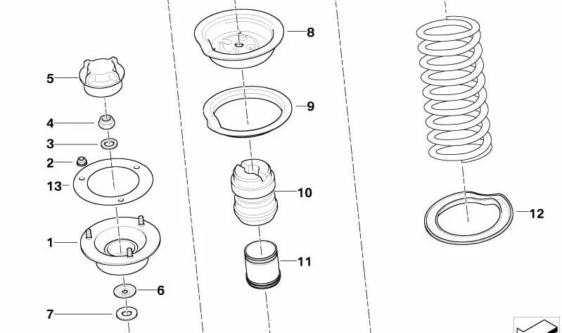 Front suspension stop OEM 31331092670 for BMW Z3 E36 {Z3 1.8, Z3 1.9, Z3 2.0} All compatible models. Original BMW piece.