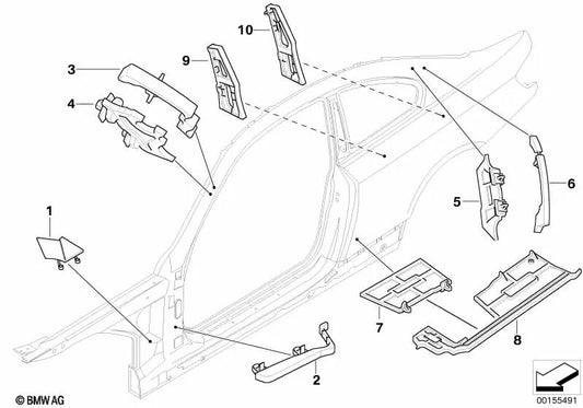 Peça de forma do arco da roda traseira para BMW Série 3 E92, E92N (OEM 41217186536). BMW original