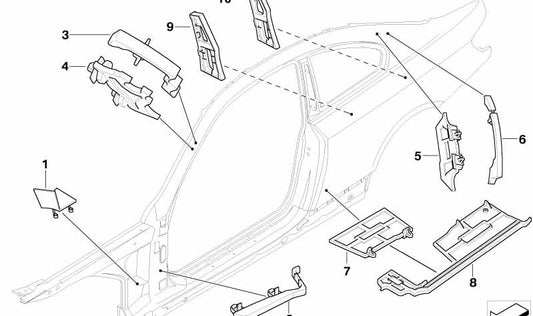 Intérieur Embellient Pilar B OEM 41007128419 pour la série BMW 3 (E92, E93). BMW d'origine.