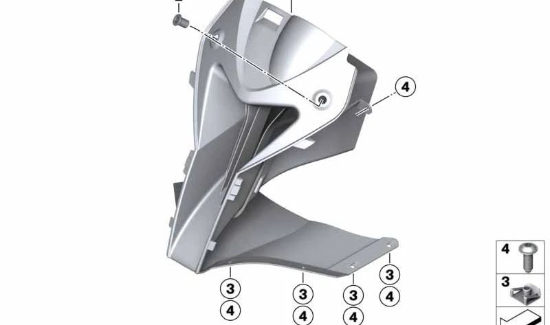 Conducto de admisión de aire OEM 46637715913 para BMW Motorrad SK42 HP4 (2012-2014) y SK46 S 1000 RR (2009-2014). Original BMW Motorrad.