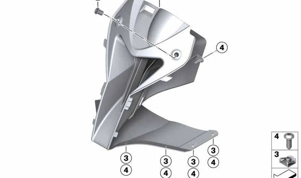 Conducto de admisión de aire OEM 46637715913 para BMW Motorrad SK42 HP4 (2012-2014) y SK46 S 1000 RR (2009-2014). Original BMW Motorrad.