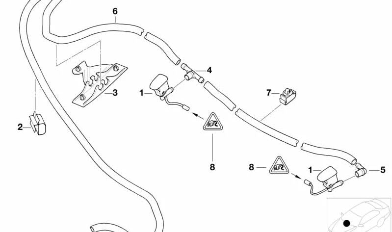 Conector en T OEM 61668374372 para BMW E81, E82, E87, E87N, E88, E46, E90, E90N, E91, E91N, E65, E66, E83, E83N, E53, E85, E86 y Motorrad K48. Original BMW y BMW Motorrad.