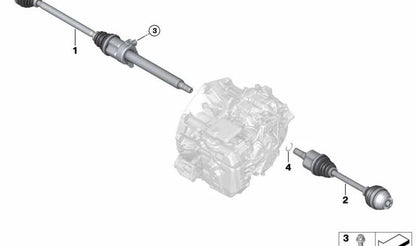 Eje de transmisión trasero derecho OEM 33208611320 para BMW i8 (I12, I15). Original BMW