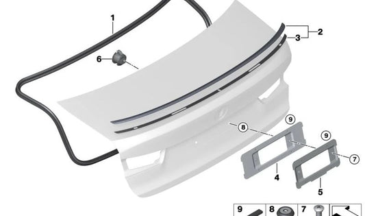 Alerón trasero imprimado OEM 51628092947 para BMW Serie 3 G20, G28, 316d, 318d {todos los modelos compatibles}. Original BMW.