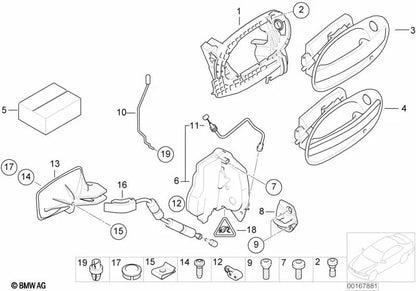 Cerradura completa delantera derecha para BMW E65, E66 (OEM 51217202136). Original BMW.