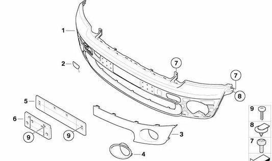 Moldura con aparejo derecho OEM 51112753998 para MINI R56, R56 LCI, Clubman R55, Cabrio R57... y más. Original MINI.
