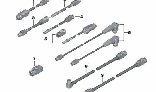 HSD Cable OEM 61129241794 for BMW X6 E71 {xDrive30D, XDrive35D, XDrive35I, XDrive40D, XDrive50i, XDrivem50D, X6 M Competition}. Length: 8675 mm. Original BMW.