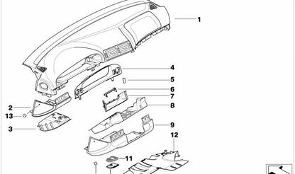 Cubierta palanca de pie negra OEM 51458233514 para BMW E39. Pieza original BMW.