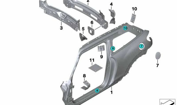 Parachoques trasero exterior OEM 41009813423 para MINI R60, R61, F54, F55, F56, F57, F60, 3/20. Compatible con varios modelos MINI. Recambio original MINI.
