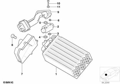 Evaporator Cover for BMW 3 Series E30 (OEM 64111376851). Genuine BMW