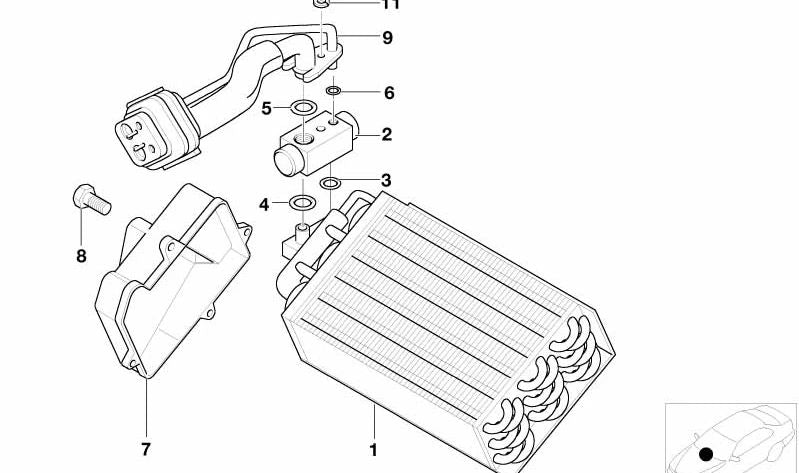 Double Air Conditioning OEM 64508381190 for BMW Z3 E36 {Z3 1.8, 1.9, 2.0 CH71, CH72, CH81, CH82, CM11, CM12, CL31, CL32, CL41}. Original BMW.