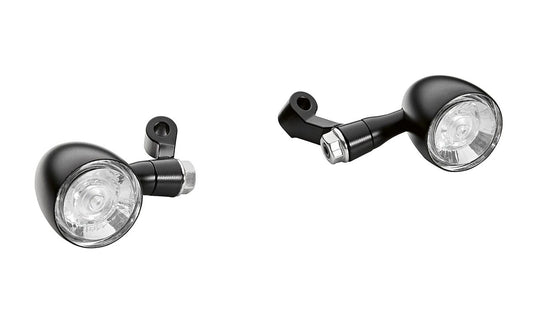 Juego de intermitentes LED delanteros negros OEM 77512469303 para motos BMW R 18, R 18 Classic (K34). Original BMW Motorrad.