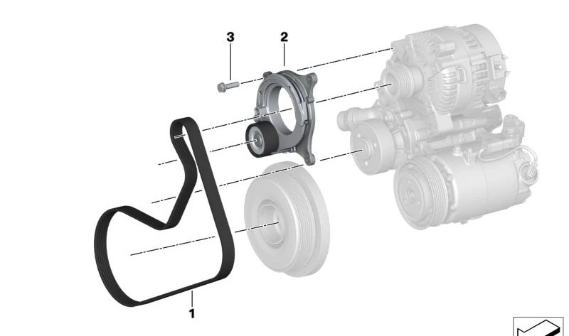 Correa poli V 6PK1153 OEM 11288650740 para BMW G42, G20, G21, G28, G22, G23, G26, G30, G31, G32, G11, G12, G14, G15, G16, G01, G08, G02, G05, G18, G06, G07, G29. Original BMW.
