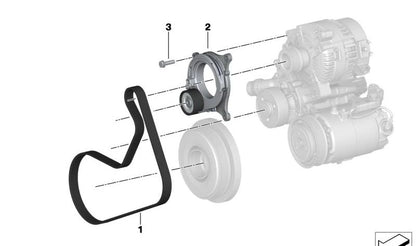 Correa poli V 6PK1153 OEM 11288650740 para BMW G42, G20, G21, G28, G22, G23, G26, G30, G31, G32, G11, G12, G14, G15, G16, G01, G08, G02, G05, G18, G06, G07, G29. Original BMW.
