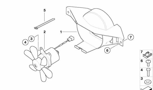 Ventilador OEM 17218538905 para motos BMW R 1200 RT, R 900 RT (K26). Original BMW Motorrad.