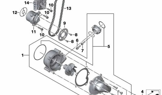 Bomba de aceite OEM 11417720966 para BMW Motorrad K42 HP4, K46 S 1000 RR, K47 S 1000 R, K49 S 1000 XR. Original BMW Motorrad.