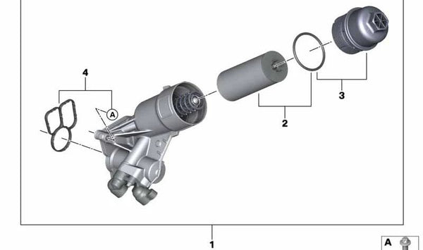 Filtro de aceite OEM 11428099607 para BMW F97, F98. Original BMW.