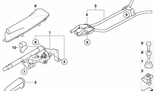 Couvercle de levier de frein à main OEM 34427130844 pour BMW E82, E87, E88. BMW d'origine.