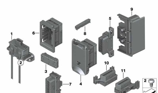 Electric connector housing OEM 61139232270 for BMW F07, F10, F11, F12, F13, F01, F02, F04. Original BMW.