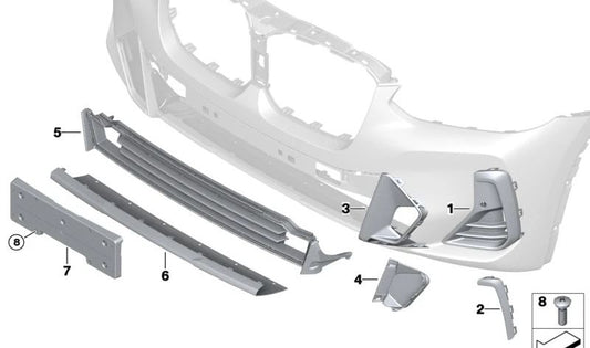 Support d'enregistrement avant OEM 51119854451 pour BMW X5 E70 et X6 E71. BMW d'origine.