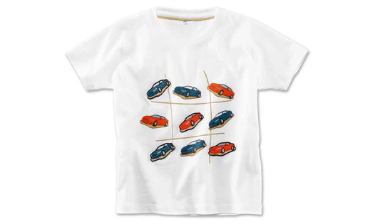 Camiseta TicTacToe para niños talla 104 blanca OEM 80142466177 válida para BMW. Original BMW.