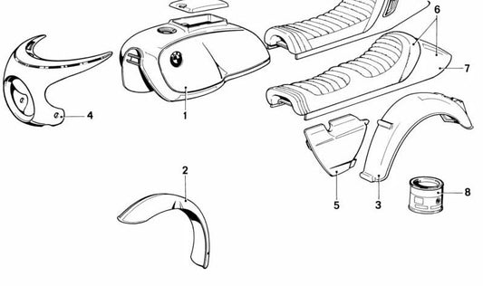 Caixa lateral preparada OEM 46631233174 para BMW K1200S, K1300S. Peça original BMW.
