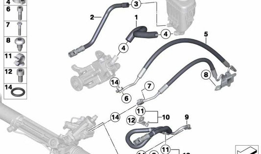 Saugleitung pour la série BMW 5 F07, F10, F11 Series 7 F01, F02 (OEM 32416850311). BMW d'origine.