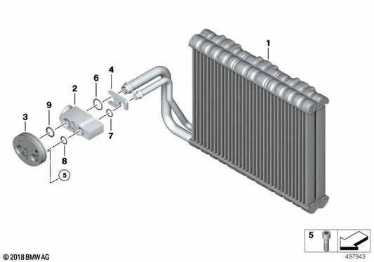 Flange for BMW F07, F10, F11, F06, F12, F13, F01N, F02N, F18N 5 Series, 6 Series, 7 Series (OEM 64119187293). Genuine BMW.