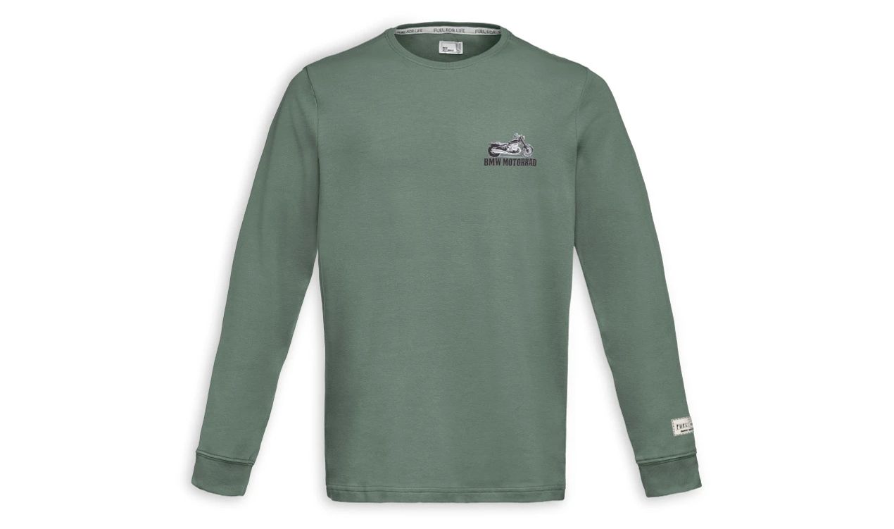 Sudadera Soulfuel manga larga verde OEM 76615A81492 para BMW. Original BMW Motorrad.